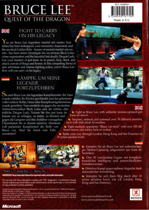 Bruce Lee - Quest Of The Dragon — box-2D-back (DE)