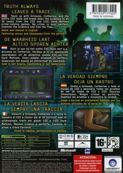 CSI - Crime Scene Investigation — box-2D-back (EU)