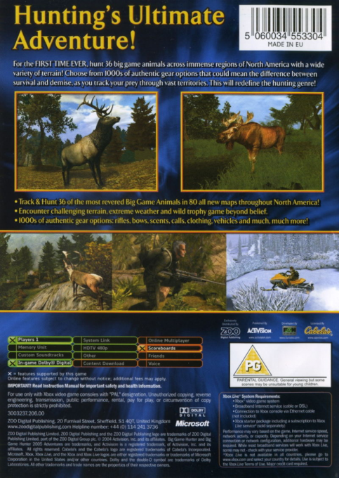 Cabela's Big Game Hunter 2005 Adventures — box-2D-back (UK)