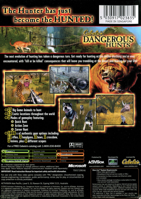 Cabela's Dangerous Hunts — box-2D-back (AU)