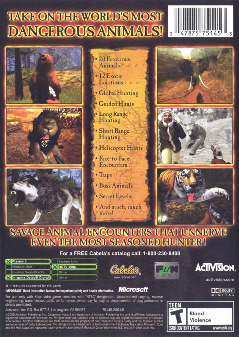 Cabela's Dangerous Hunts 2 — box-2D-back (US)