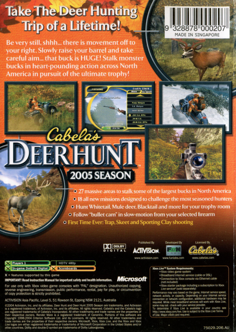 Cabela's Deer Hunt - 2005 Season — box-2D-back (AU)