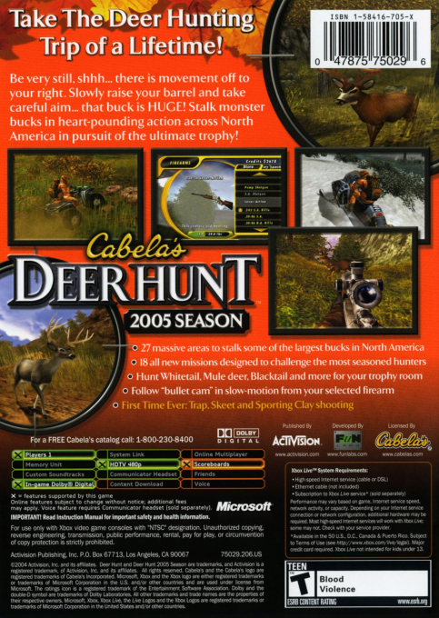 Cabela's Deer Hunt - 2005 Season — box-2D-back (US)
