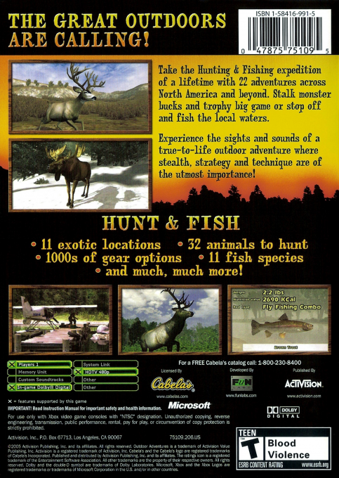 Cabela's Outdoor Adventures — box-2D-back (US)