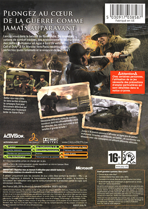 Call Of Duty 3 — box-2D-back (FR)