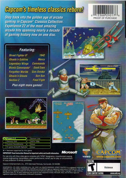 Capcom Classics Collection — box-2D-back (US)