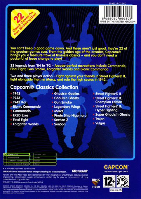 Capcom Classics Collection — box-2D-back (EU)