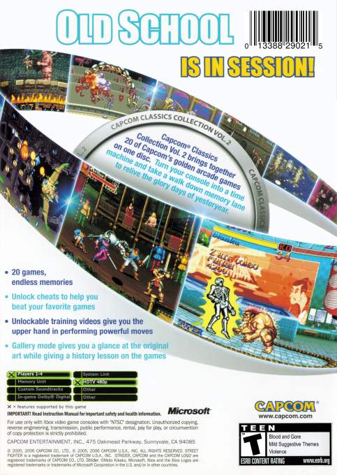 Capcom Classics Collection - Volume 2 — box-2D-back (US)