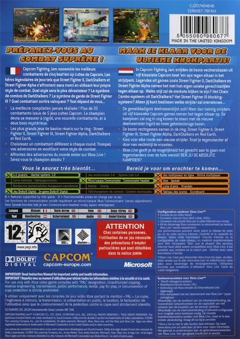 Capcom Fighting Evolution — box-2D-back (FR)