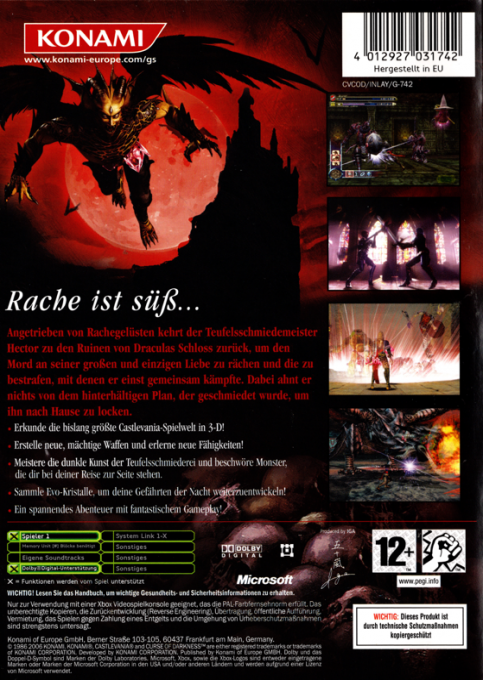 Castlevania - Curse Of Darkness — box-2D-back (DE)