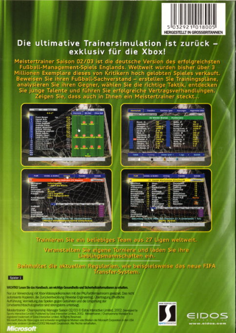 Championship Manager - Season 02-03 — box-2D-back (DE)