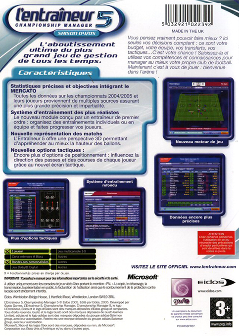 Championship Manager 5 — box-2D-back (FR)