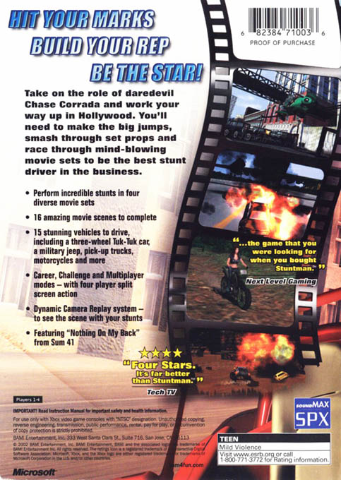 Chase - Hollywood Stunt Driver — box-2D-back (US)