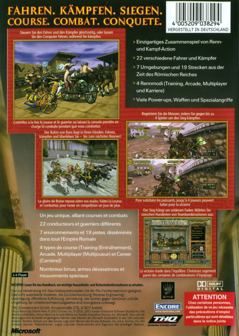 Circus Maximus - Chariot Wars — box-2D-back (DE)
