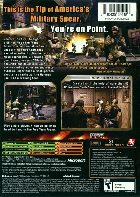 Close Combat - First To Fight — box-2D-back (US)