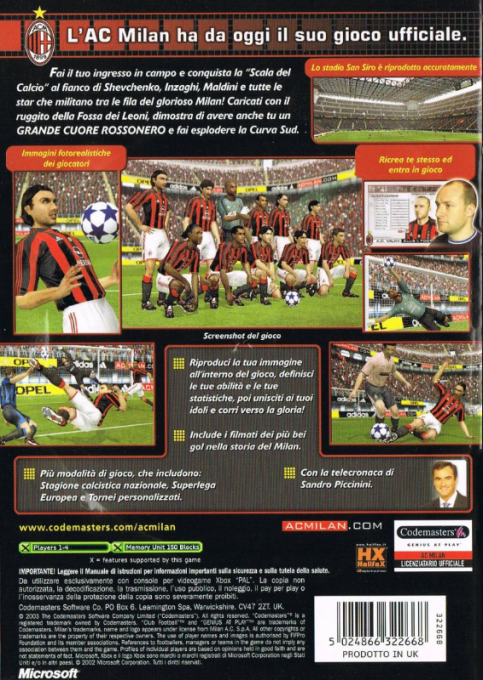 Club Football - AC Milan — box-2D-back (IT)