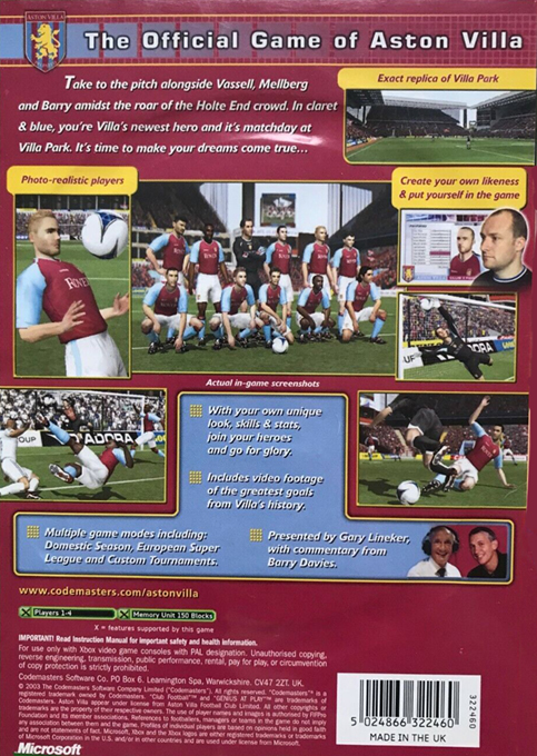 Club Football - Aston Villa — box-2D-back (EU)