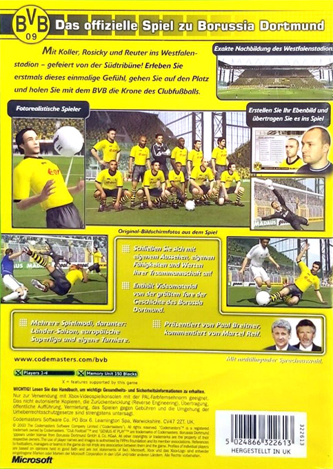 Club Football - Borussia Dortmund — box-2D-back (DE)
