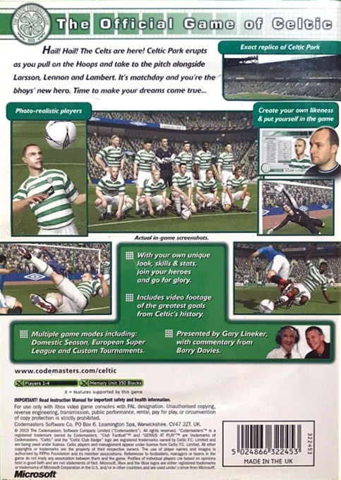 Club Football - Celtic FC — box-2D-back (EU)