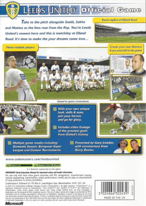 Club Football - Leeds United — box-2D-back (UK)