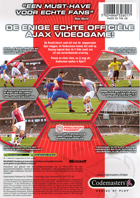 Club Football 2005 - Ajax Amsterdam — box-2D-back (NL)