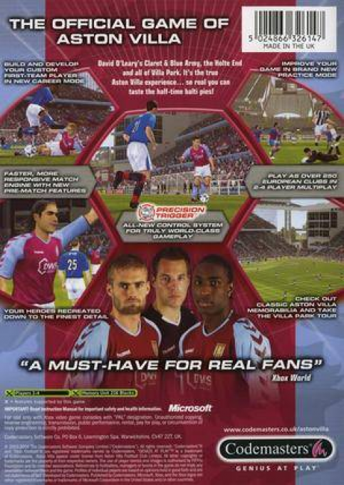 Club Football 2005 - Aston Villa — box-2D-back (EU)