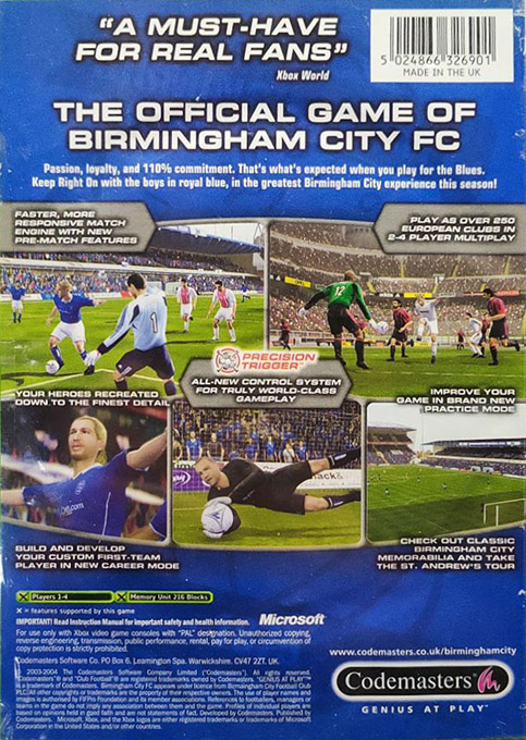 Club Football 2005 - Birmingham City — box-2D-back (EU)