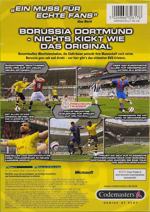 Club Football 2005 - Borussia Dortmund — box-2D-back (DE)
