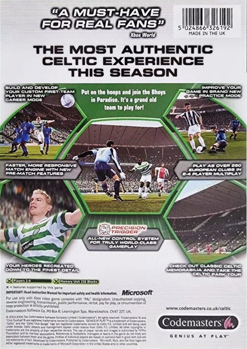 Club Football 2005 - Celtic FC — box-2D-back (EU)
