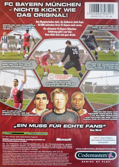 Club Football 2005 - FC Bayern Muenchen — box-2D-back (DE)
