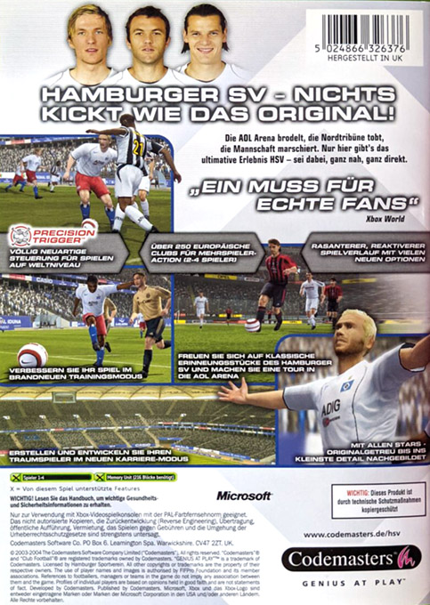 Club Football 2005 - Hamburger SV — box-2D-back (DE)