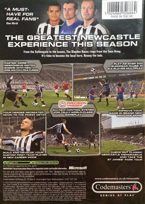 Club Football 2005 - Newcastle United — box-2D-back (EU)