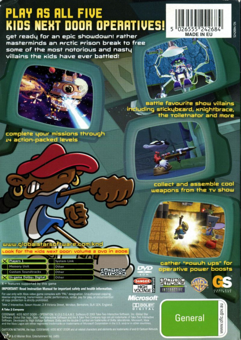 Codename - Kids Next Door - Operation - V.I.D.E.O.G.A.M.E — box-2D-back (AU)