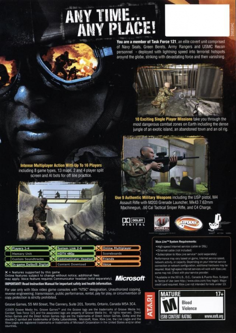 Combat - Task Force 121 — box-2D-back (US)