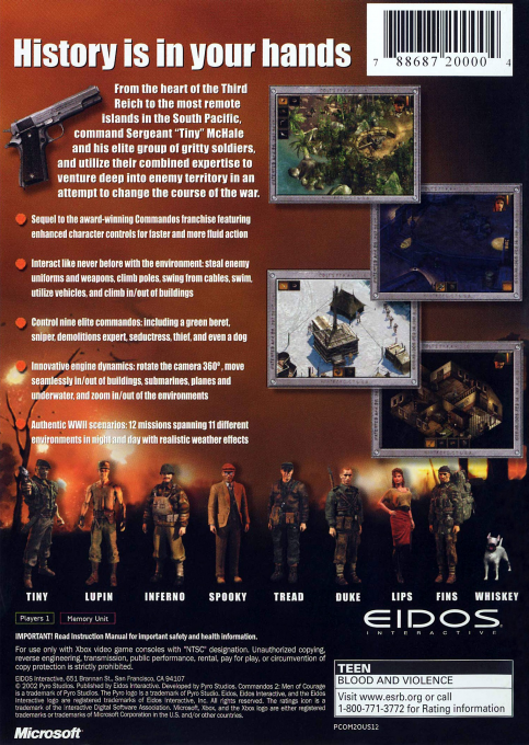 Commandos 2 - Men Of Courage — box-2D-back (US)