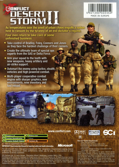 Conflict - Desert Storm 2 — box-2D-back (AU)