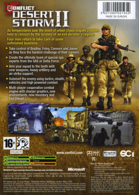 Conflict - Desert Storm 2 — box-2D-back (EU)