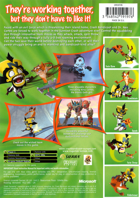 Crash TwinSanity — box-2D-back (EU)