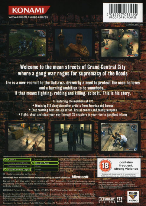 Crime Life - Gang Wars — box-2D-back (UK)