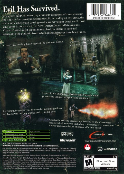 Curse - The Eye Of Isis — box-2D-back (US)