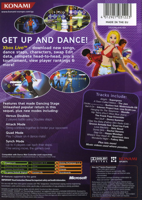 Dancing Stage Unleashed 2 — box-2D-back (EU)