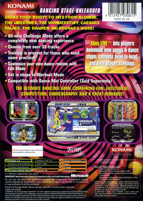 Dancing Stage Unleashed — box-2D-back (EU)
