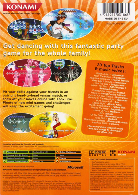 Dancing Stage Unleashed 3 — box-2D-back (EU)