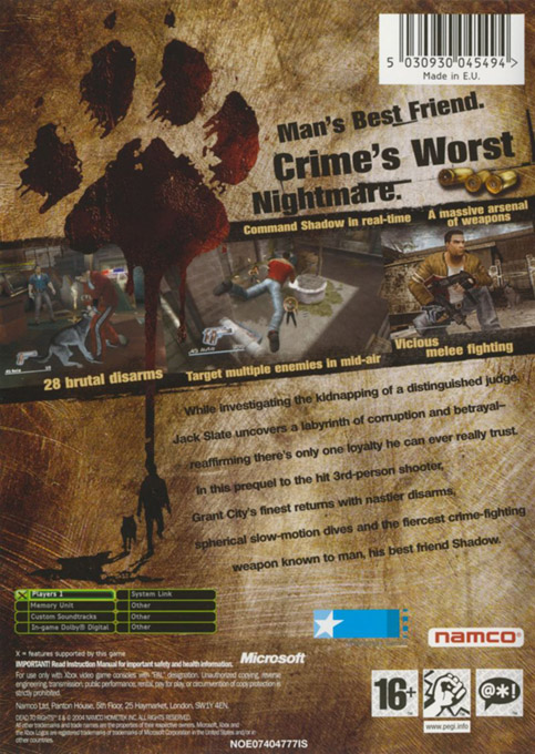 Dead To Rights 2 — box-2D-back (EU)
