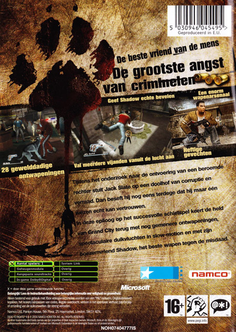 Dead To Rights 2 — box-2D-back (NL)