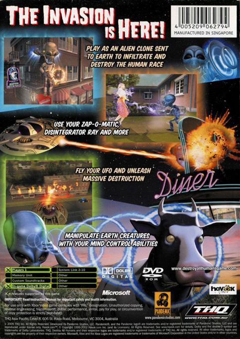 Destroy All Humans ! — box-2D-back (AU)