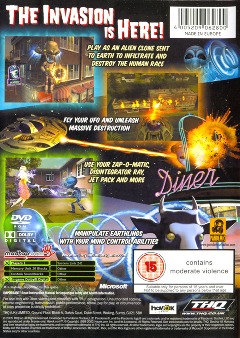 Destroy All Humans ! — box-2D-back (UK)