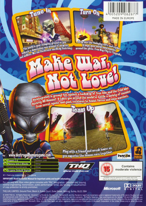 Destroy All Humans ! 2 — box-2D-back (UK)