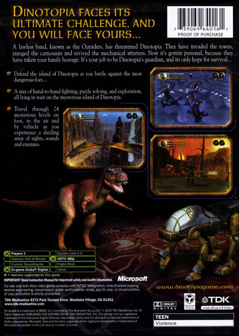 Dinotopia - The Sunstone Odyssey — box-2D-back (US)