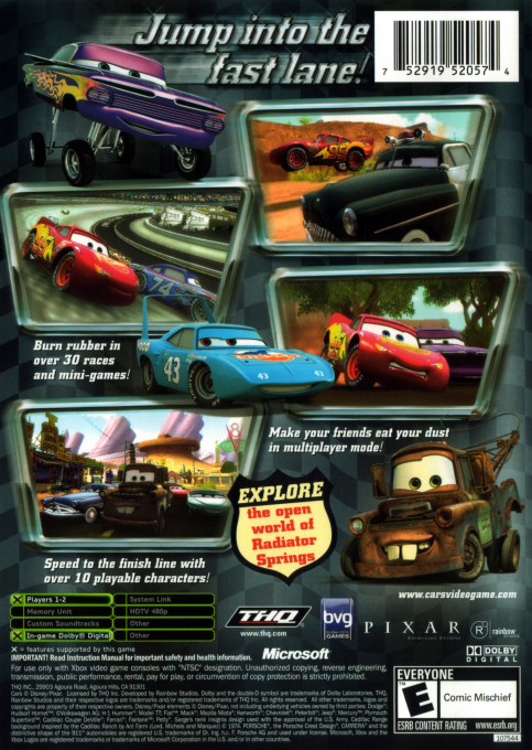 Cars — box-2D-back (US)